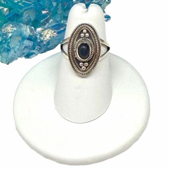 Black Ethiopian Fire Opal Ring Size 6 Solid 925 Sterling Silver